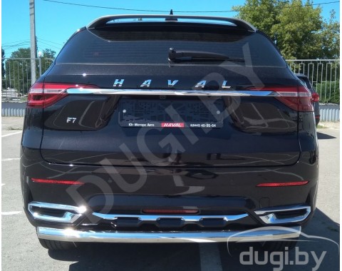 HAVAL F7X 2019-н.в. защита заднего бампера одинарная труба d60 из нержавеющей стали